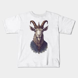 Goat King With Crown Kids T-Shirt